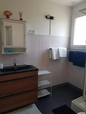 Salle de bains dans l'établissement Chez Zabou