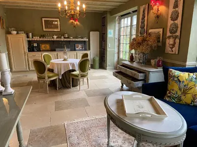 Coin salon dans l'établissement Gîte du Manoir