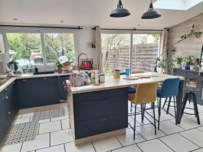 Cuisine ou kitchenette dans l'établissement Chambre chez l'habitant