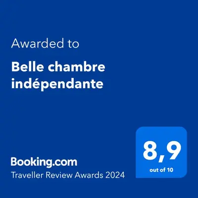 Certificat, récompense, panneau ou autre document affiché dans l'établissement Belle chambre indépendante