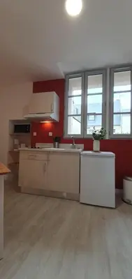 Cuisine ou kitchenette dans l'établissement Studio centre de Bourgueil au calme