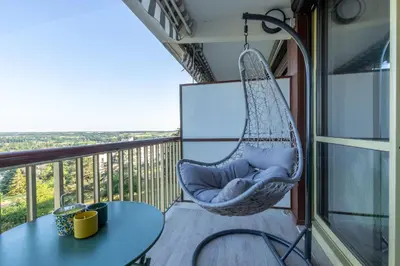 Balcon ou terrasse dans l'établissement Le Studio Enchanté - Vue Magique de Montrichard