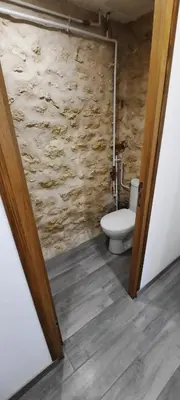 Salle de bains dans l'établissement La petite ferme 37