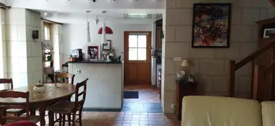 Coin salon dans l'établissement Maison de campagne entre Loire et vignes