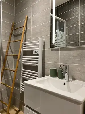Salle de bains dans l'établissement Le Marrakech Appart' T1 au centre du Mans