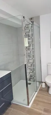 Salle de bains dans l'établissement Gite Les Courbes