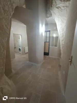 Salle de bains dans l'établissement La troglodyte fantastique Lochoise
