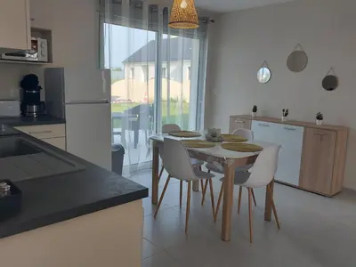 Cuisine ou kitchenette dans l'établissement Clair de Lune