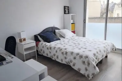 Un ou plusieurs lits dans un hébergement de l'établissement Appartement lumineux 180 m2 - 4 chambres -Hypercentre - proximité tramway