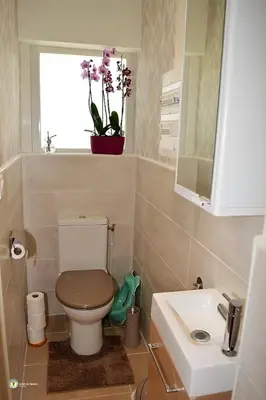 Salle de bains dans l'établissement Gïte Chantemerle