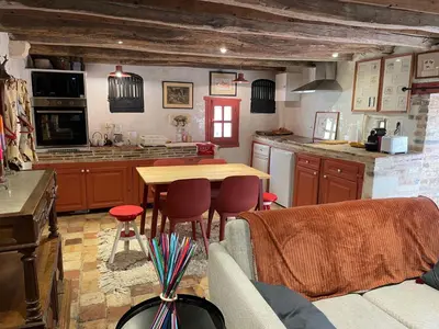Cuisine ou kitchenette dans l'établissement Le grand Moulin