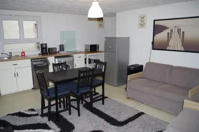 Cuisine ou kitchenette dans l'établissement Au pied du donjon