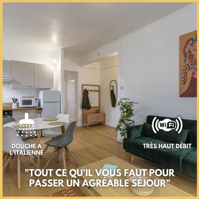 Cuisine ou kitchenette dans l'établissement Le Zandoli - Appart - Centre - Calme