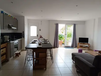 Cuisine ou kitchenette dans l'établissement La Guinebaudière - Maison avec terrasse