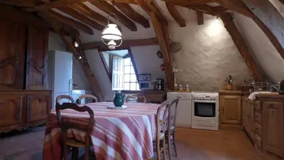 Cuisine ou kitchenette dans l'établissement Gite du Manoir du Plessis- 3km de Villandry