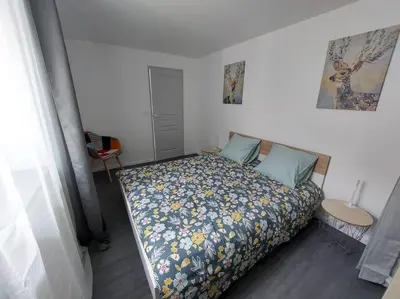 Un ou plusieurs lits dans un hébergement de l'établissement Superbe gite familial pour 10 personnes à Gizeux