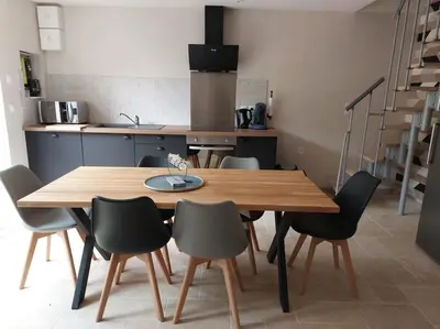 Cuisine ou kitchenette dans l'établissement gîte au cœur des châteaux