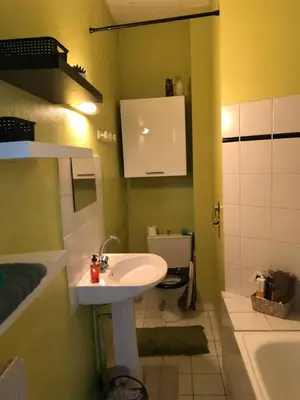 Salle de bains dans l'établissement Appt à Blois : Art et Histoire !