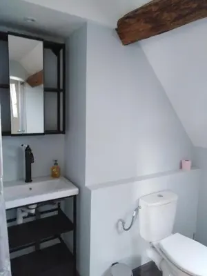 Salle de bains dans l'établissement Gîte mon p'ti bout