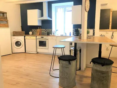Cuisine ou kitchenette dans l'établissement Caporizon-L'Atelier-Aux portes du chateau de Chambord