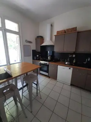 Cuisine ou kitchenette dans l'établissement Tours - Grand appartement - centre ville parking gratuit
