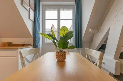 Coin salon dans l'établissement Appartement duplex rénové vue sur la Loire