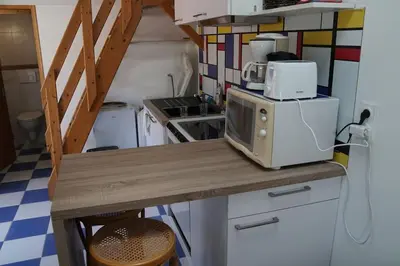 Cuisine ou kitchenette dans l'établissement Gîte Coco Studio à 20 km de Saumur
