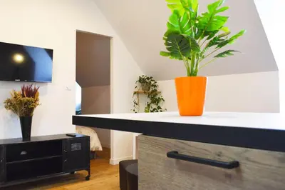 Télévision ou salle de divertissement dans l'établissement Gîte La Capucine