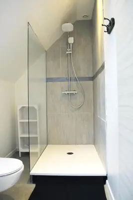 Salle de bains dans l'établissement Gîte La Capucine