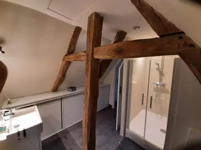 Salle de bains dans l'établissement Gîte des châteaux de la Loire