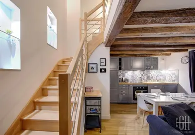Cuisine ou kitchenette dans l'établissement Le Corail /100m Gare