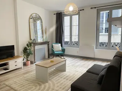 Télévision ou salle de divertissement dans l'établissement Charme Historique de Beauvoir au Cœur de Blois