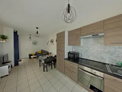 Cuisine ou kitchenette dans l'établissement Au ptit palais