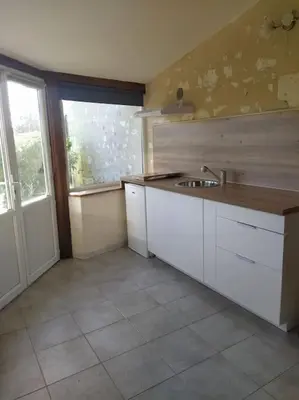 Cuisine ou kitchenette dans l'établissement Gîte Au Calme d'un Tilleul