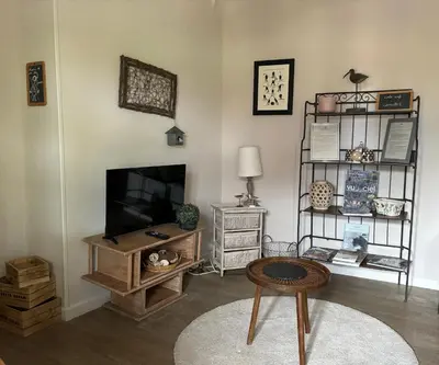 Télévision ou salle de divertissement dans l'établissement Le Petit Hureau