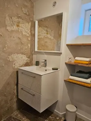 Salle de bains dans l'établissement Charmante maison troglodyte Loire Valley