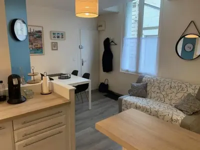 Cuisine ou kitchenette dans l'établissement Etape saumuroise en centre-ville