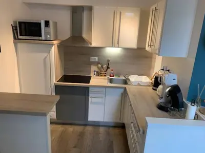 Cuisine ou kitchenette dans l'établissement Etape saumuroise en centre-ville