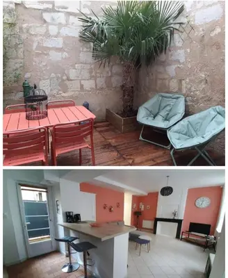 Coin salon dans l'établissement Appart chaleureux avec terrasse