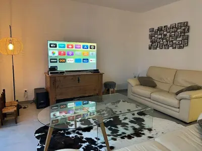 Télévision ou salle de divertissement dans l'établissement La Villa Coquette