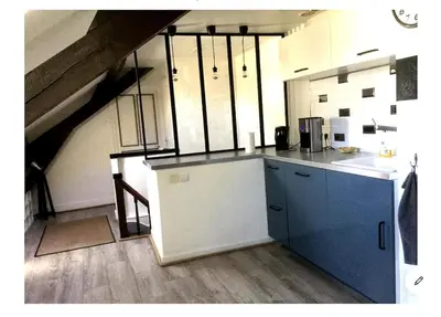 Cuisine ou kitchenette dans l'établissement Le Refuge des Bords de Loire