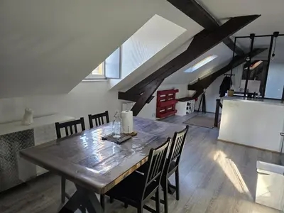 Cuisine ou kitchenette dans l'établissement Le Refuge des Bords de Loire