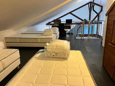 Un ou plusieurs lits dans un hébergement de l'établissement Magnifique loft 130m2 Le Mans