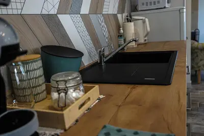 Cuisine ou kitchenette dans l'établissement La busco loge
