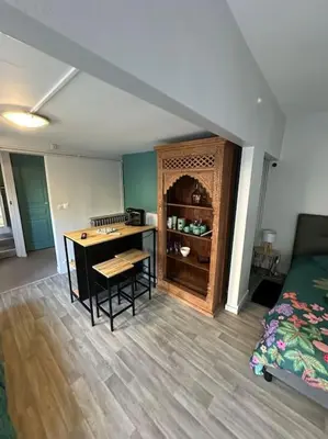 Cuisine ou kitchenette dans l'établissement Studio indépendant avec jardin