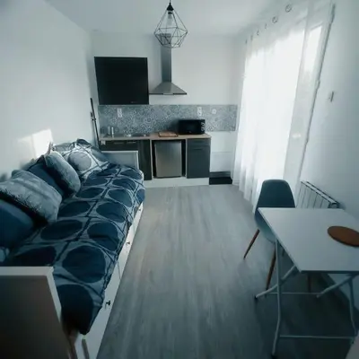 Télévision ou salle de divertissement dans l'établissement T'Relax - Studio calme et lumineux avec jardin