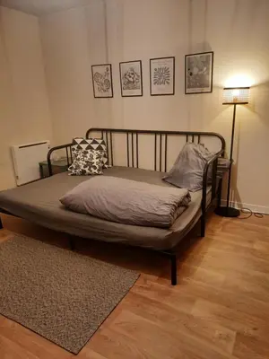 Un ou plusieurs lits dans un hébergement de l'établissement Studio agréable dans résidence