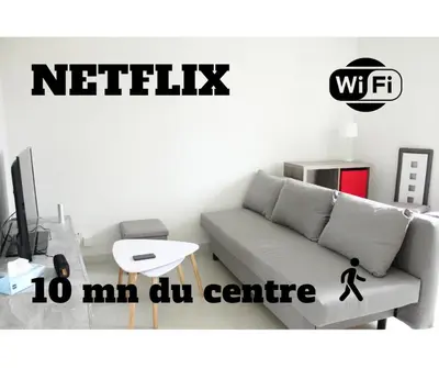 Télévision ou salle de divertissement dans l'établissement Flexy - T2 - L' Agate Grise - Le Mans