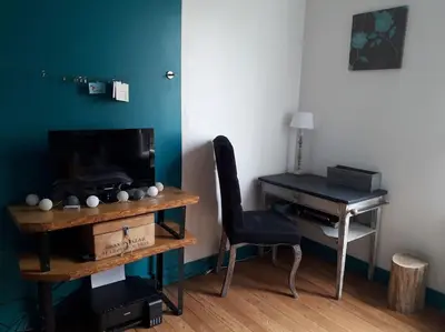 Télévision ou salle de divertissement dans l'établissement Maison de centre-ville