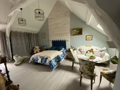 Un ou plusieurs lits dans un hébergement de l'établissement La Patriaie. chez Jacky et Maryse.